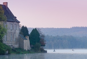 Paimpont, pond and abbey of Paimpont.